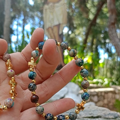 AURELIA – Handmade Jasper Bracelet with Gold-Plated elements 