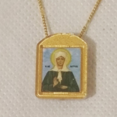 Saint Matrona pendant charm necklace 