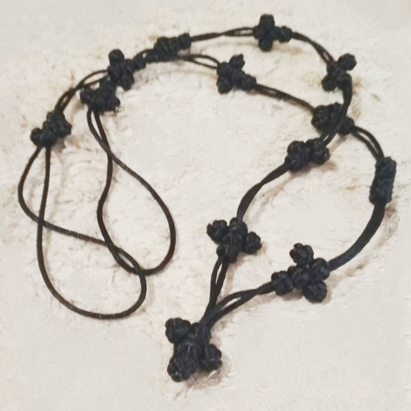 Orthodox Cross pendant Knotted necklace 10100