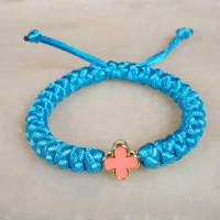 adjustable prayer rope bracelet with cross 10037
