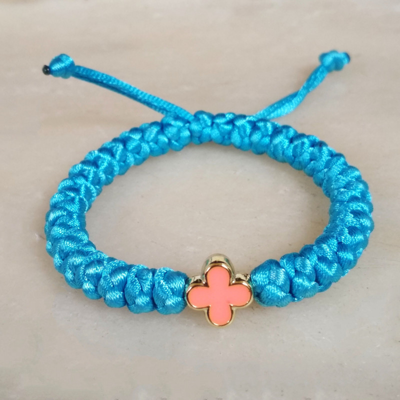 adjustable prayer rope bracelet with cross 10037