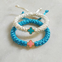 adjustable prayer rope bracelet with cross 10037