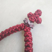 Pocket Murano bead rosary satin 10165