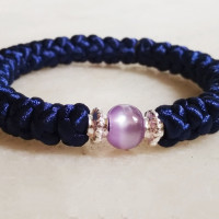 blue satin  prayer rope bracelet 10061