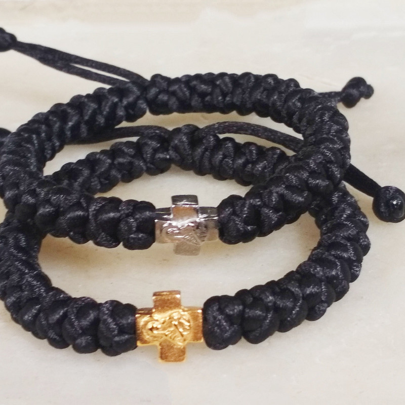 Panagia's satin rosary bracelet adjustable 10079