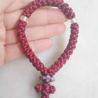 Pocket Murano bead rosary satin 10165