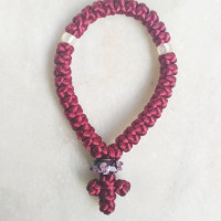 Pocket Murano bead rosary satin 10165