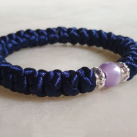 blue satin  prayer rope bracelet 10061