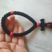 Pocket wool rosary 10133