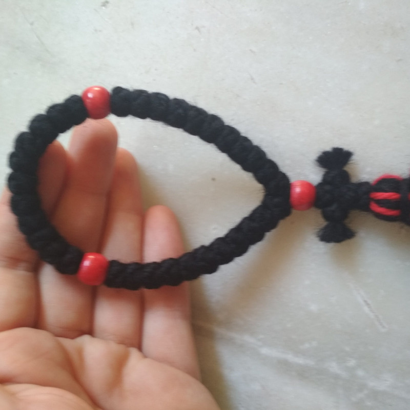 Pocket wool rosary 10133