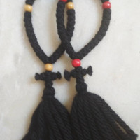 Pocket wool rosary 10114