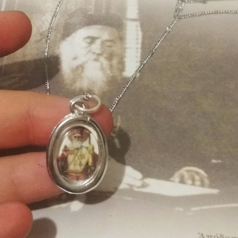 St Nektarios orthodox pendant charm necklace 10011