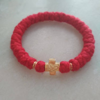 red wool prayer rope bracelet 10325