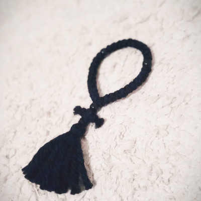 Pocket 33 knot rosary pure wool 10055