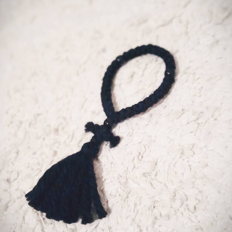 Pocket 33 knot rosary pure wool 10055