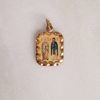 St Cyprian & Justina pendant charm 10227