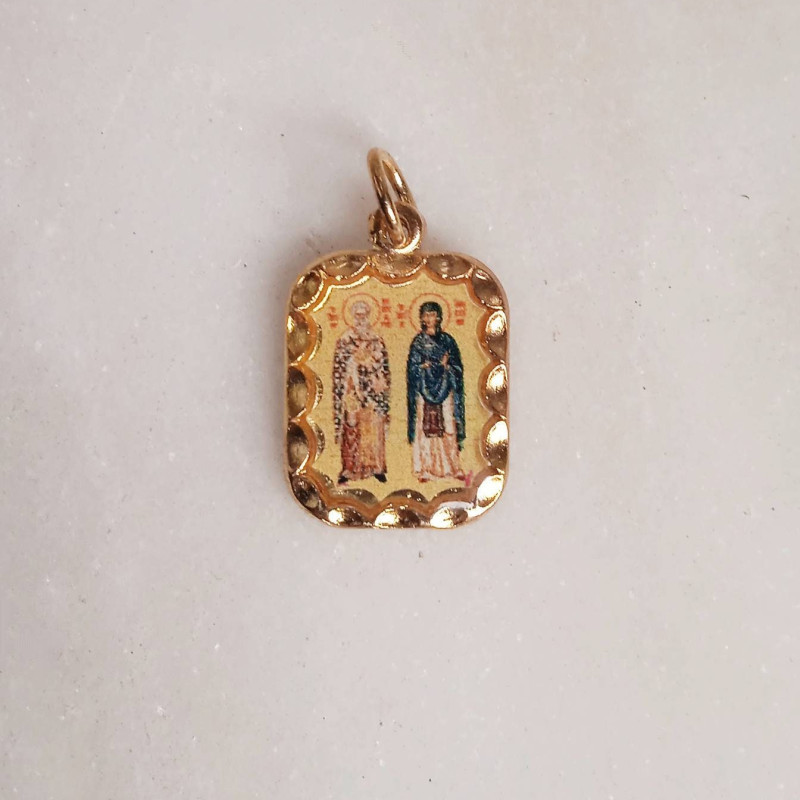 St Cyprian & Justina pendant charm 10227