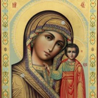 Theotokos of Kazan with Jesus pendant charm necklace 