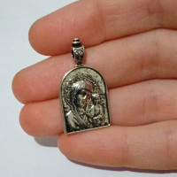 Theotokos of Kazan with Jesus pendant charm necklace 