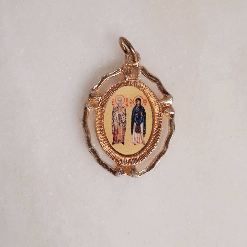 St Cyprian & Justina pendant charm 10227