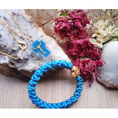 icxc nika cross pendant charm & prayer rope 10150