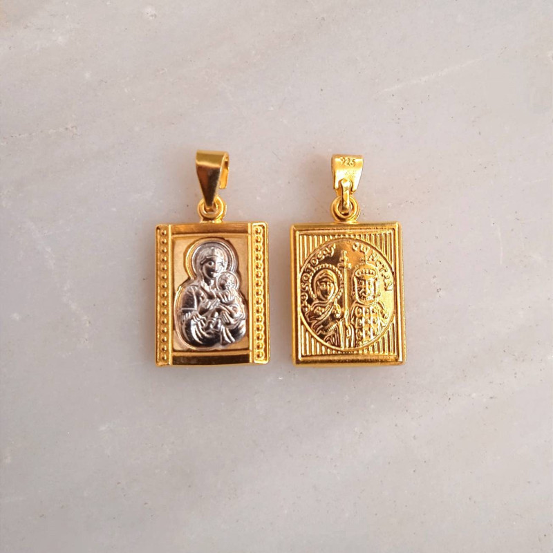 Panagia Constandinato Silver pendant charm Necklace 10160