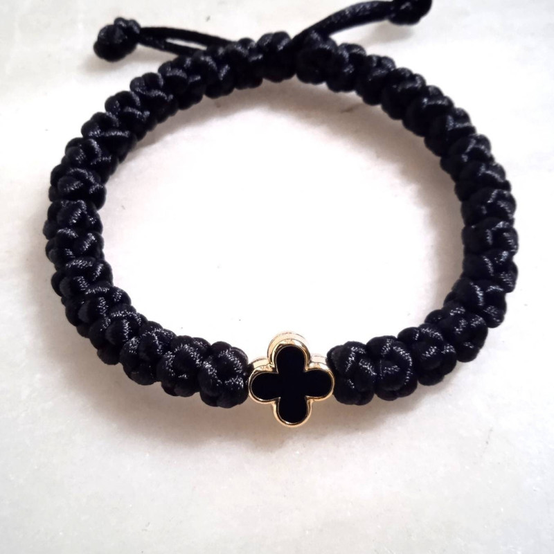 adjustable prayer rope bracelet with cross 10037