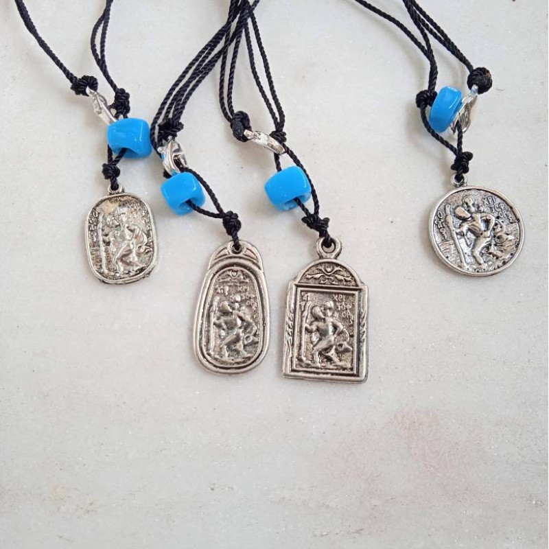 Holy Theotokos & St Cristofer car pendant 