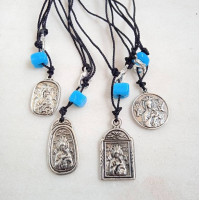 Holy Theotokos & St Cristofer car pendant 