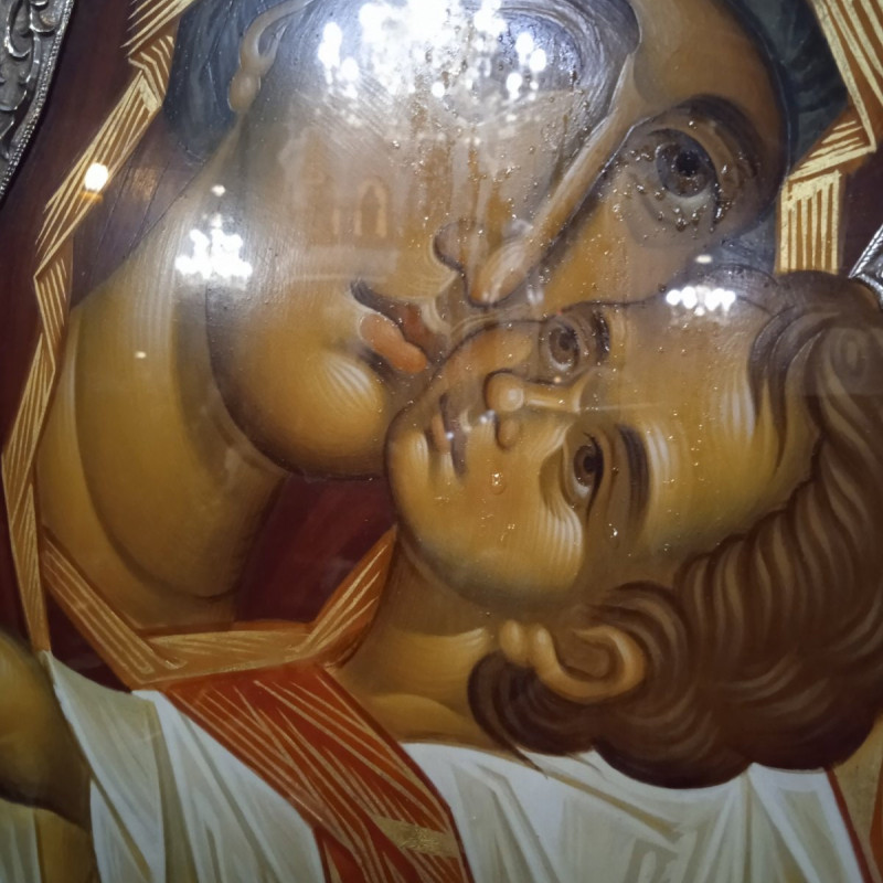 Panagia Parigoritria miracle icon & St Dimitrios gift set 10162