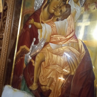 Panagia Parigoritria miracle icon & St Dimitrios gift set 10162