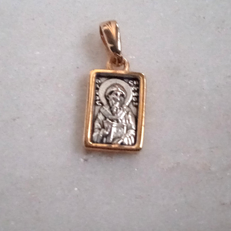 St Spiridon Silver pendant charm necklace 10259