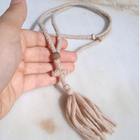 Job's Tears 300knot beige wool prayer rope 10283