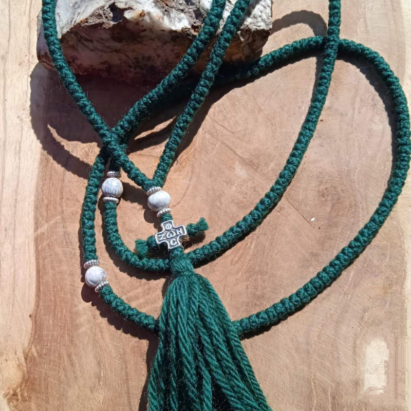 icxc nika Job's Tears 300kno green wool prayer rope