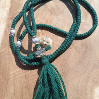 icxc nika Job's Tears 300kno green wool prayer rope