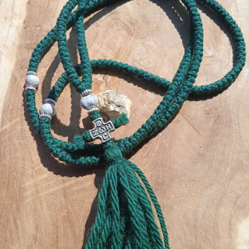 icxc nika Job's Tears 300kno green wool prayer rope
