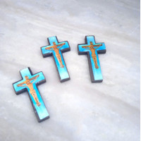 Orthodox wooden pendant cross crucifixion religious jewelry 10140
