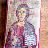 Traditional Handmade Rosary Pouch Zipper Purse Panagia & Jesus