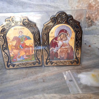 Panagia Parigoritria miracle icon & St Dimitrios gift set 10162