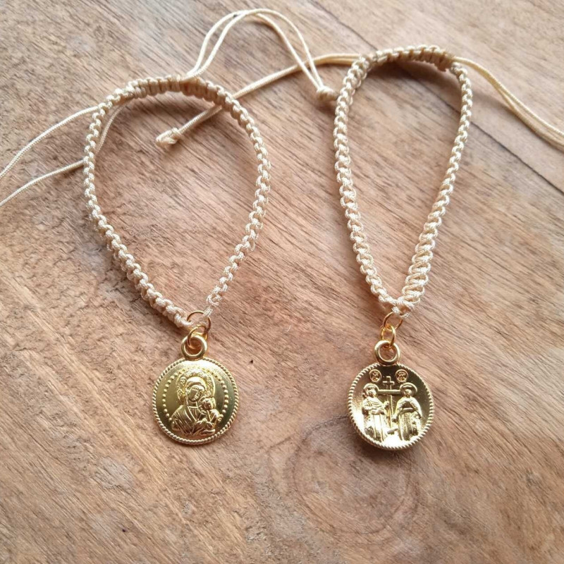 Constantinato Panagia macrame bracelet 