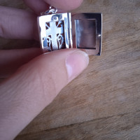 Reliquary Cross pendant Silver Holy lerics Cross charm 