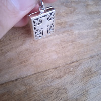 Reliquary Cross pendant Silver Holy lerics Cross charm 