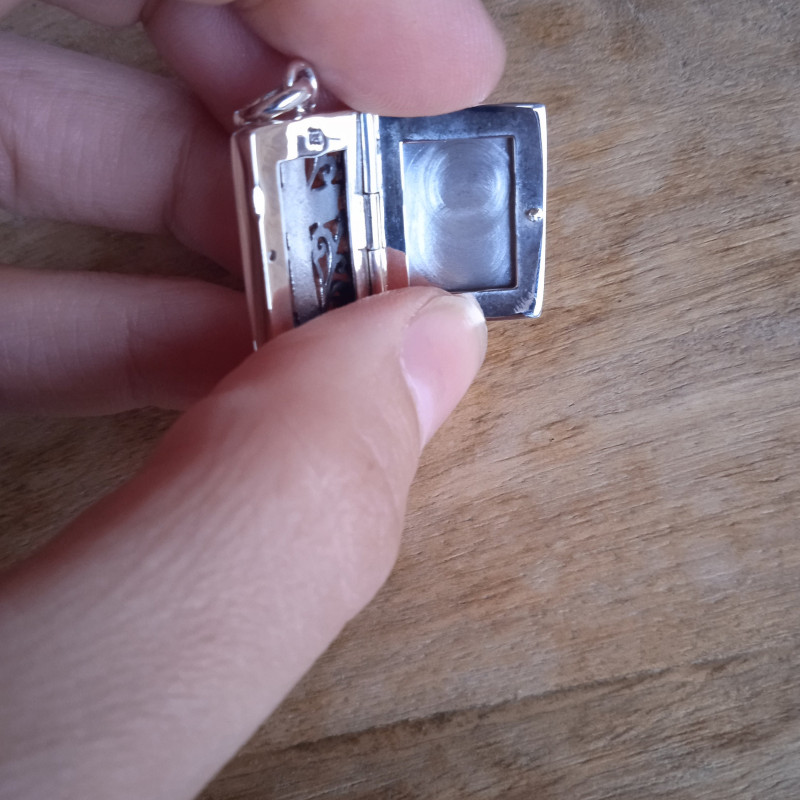 Reliquary Cross pendant Silver Holy lerics Cross charm 