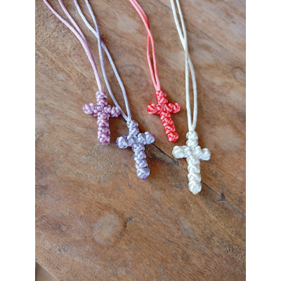 handmade knotted cross pendant 1.5mm 10067