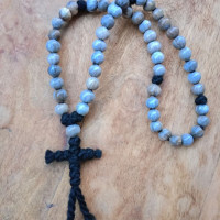Job's tear 50 knot prayer beads wool rosary