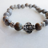 Job's tears natural prayer beads bracelet 10296