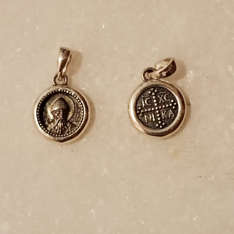 icxc nika St Spiridon Silver pendant charm 10012