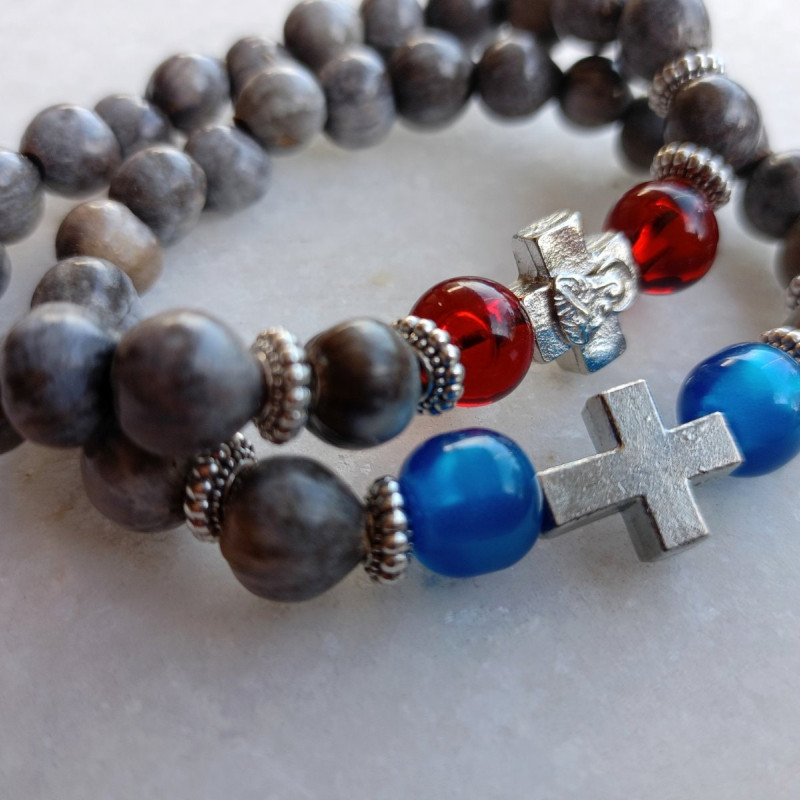 Job's tears natural prayer beads bracelet 10204