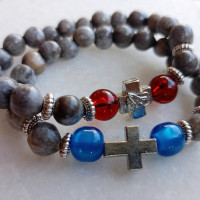 Job's tears natural prayer beads bracelet 10204
