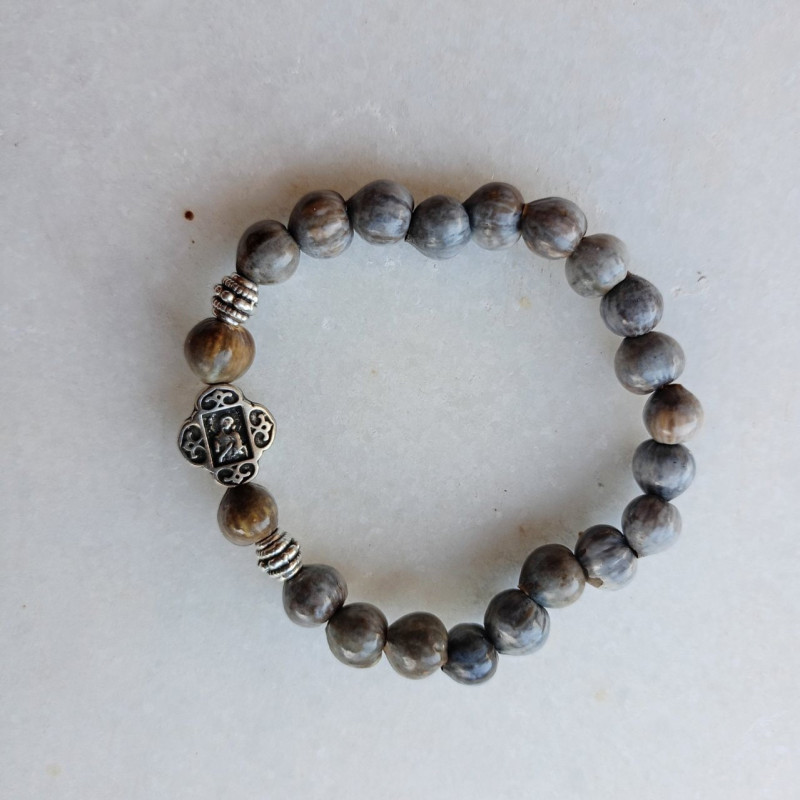 Job's tears natural prayer beads bracelet 10296